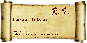 Répásy István névjegykártya